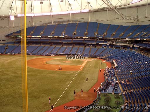Seat view from section 343 at Tropicana Field, home of the Tampa Bay Rays