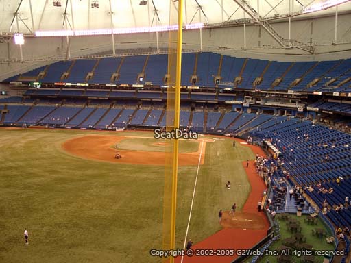 Seat view from section 345 at Tropicana Field, home of the Tampa Bay Rays