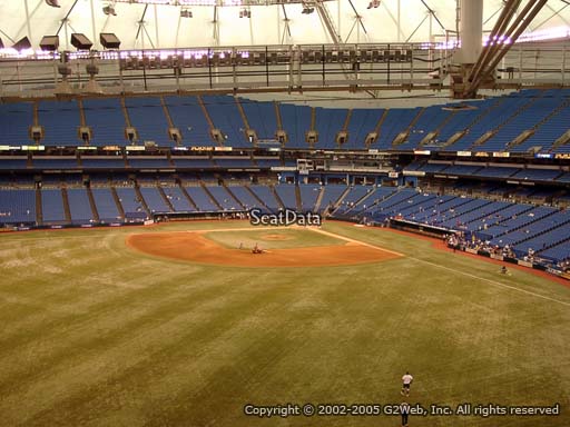 Seat view from section 355 at Tropicana Field, home of the Tampa Bay Rays