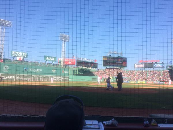 View from the Dugout Box Seats at Fenway Park