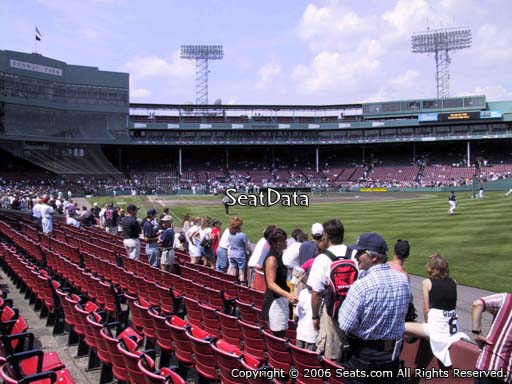 Seat view from right field box section 1 at Fenway Park, home of the Boston Red Sox