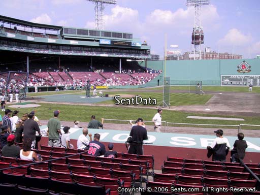 Seat view from field box section 25 at Fenway Park, home of the Boston Red Sox