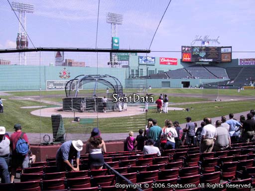 Seat view from field box section 42 at Fenway Park, home of the Boston Red Sox