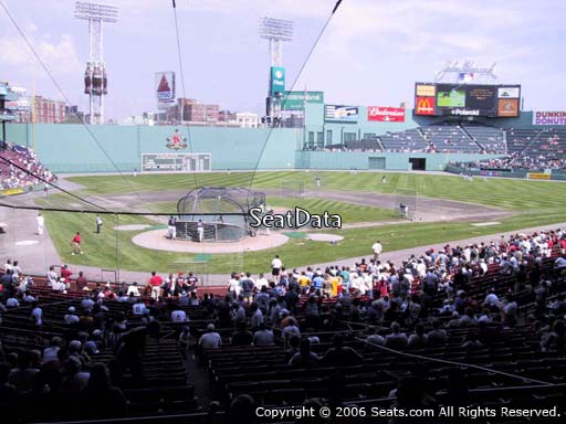 Seat view from Grandstand section 19 at Fenway Park, home of the Boston Red Sox