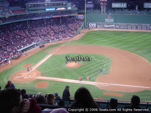 Seat view from PB 7 at Fenway Park, home of the Boston Red Sox