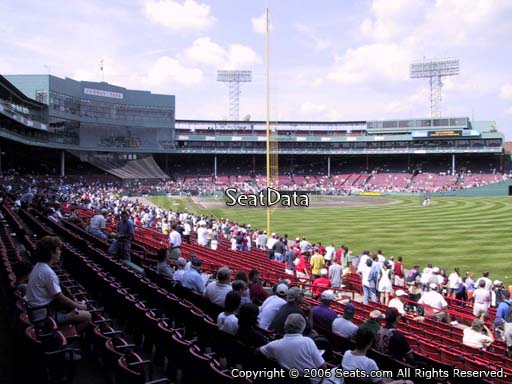 Seat view from right field box section 91 at Fenway Park, home of the Boston Red Sox