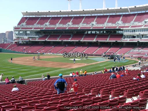 Seat view from section 111 at Great American Ball Park, home of the Cincinnati Reds