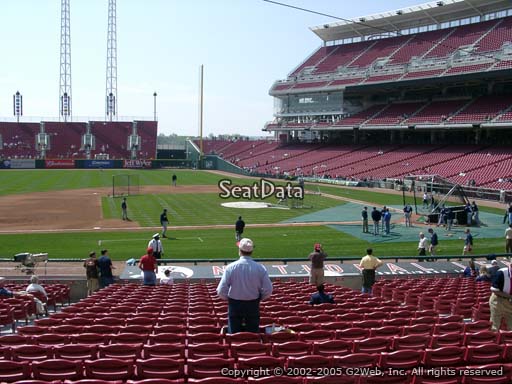 Seat view from section 116 at Great American Ball Park, home of the Cincinnati Reds