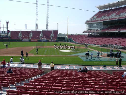 Seat view from section 117 at Great American Ball Park, home of the Cincinnati Reds