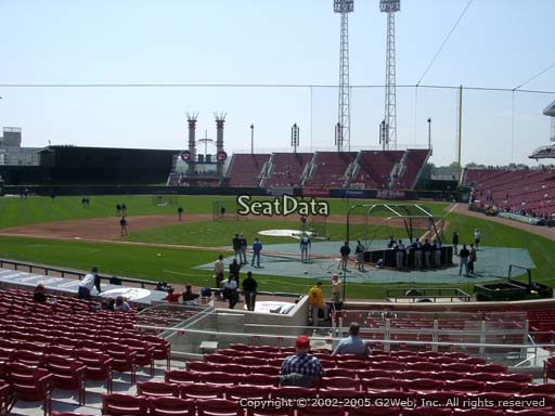 Seat view from section 120 at Great American Ball Park, home of the Cincinnati Reds
