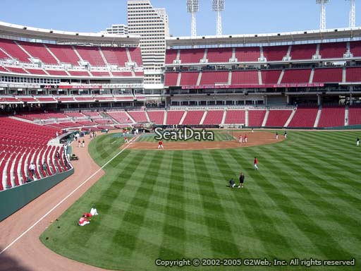 Seat view from section 140 at Great American Ball Park, home of the Cincinnati Reds