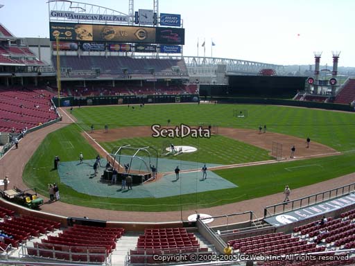 Seat view from section 226 at Great American Ball Park, home of the Cincinnati Reds