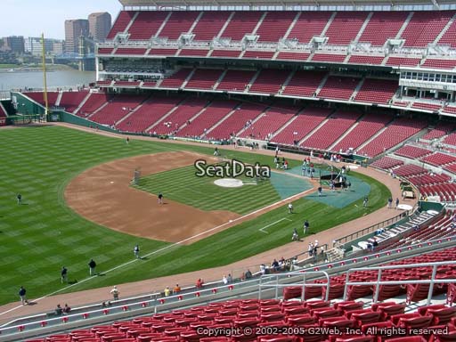 Seat view from section 413 at Great American Ball Park, home of the Cincinnati Reds