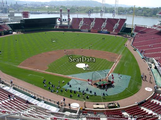 Seat view from section 420 at Great American Ball Park, home of the Cincinnati Reds