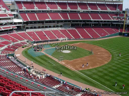 Seat view from section 435 at Great American Ball Park, home of the Cincinnati Reds