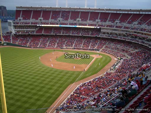 Seat view from section 509 at Great American Ball Park, home of the Cincinnati Reds