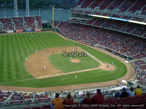 Seat view from section 516 at Great American Ball Park, home of the Cincinnati Reds