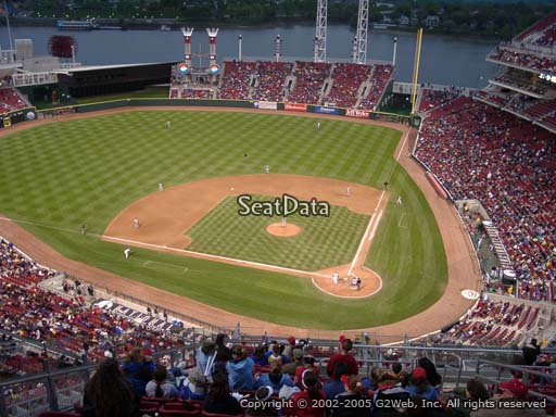 Seat view from section 520 at Great American Ball Park, home of the Cincinnati Reds