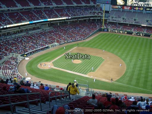 Seat view from section 532 at Great American Ball Park, home of the Cincinnati Reds