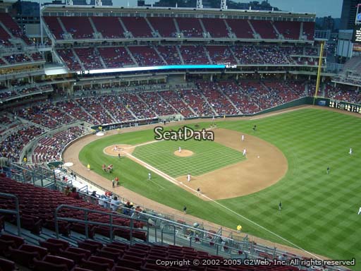 Seat view from section 535 at Great American Ball Park, home of the Cincinnati Reds