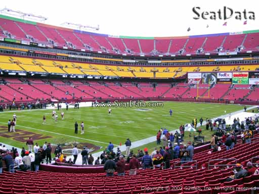 Seat view from section 107 at Fedex Field, home of the Washington Redskins