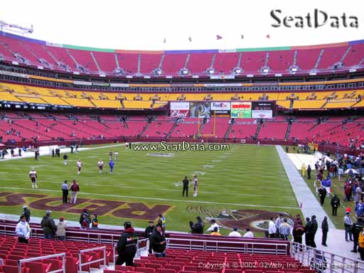 Seat view from section 109 at Fedex Field, home of the Washington Redskins
