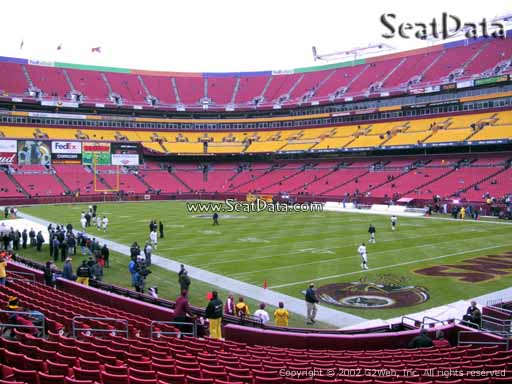Seat view from Dream Seats 15 at Fedex Field, home of the Washington Redskins