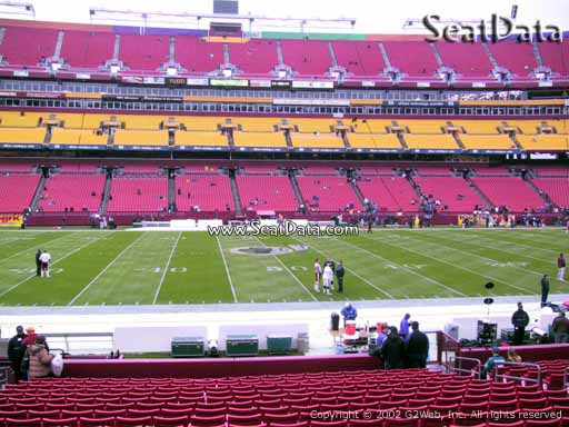 Seat view from section 122 at Fedex Field, home of the Washington Redskins