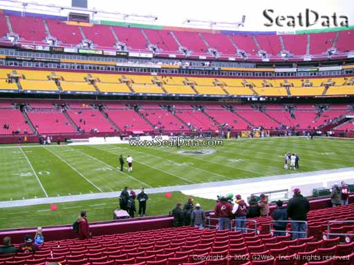 Seat view from section 124 at Fedex Field, home of the Washington Redskins
