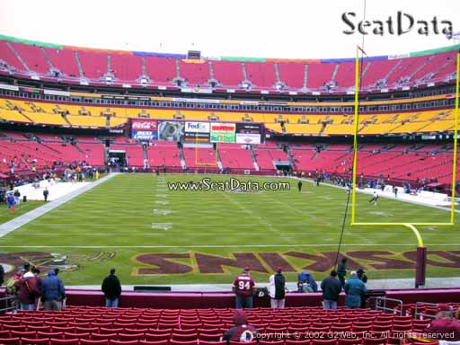 Seat view from Dream Seats 33 at Fedex Field, home of the Washington Redskins