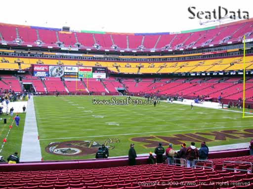 Seat view from section 134 at Fedex Field, home of the Washington Redskins