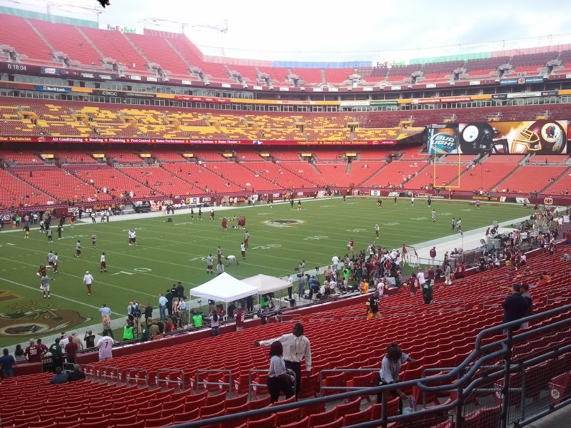 Seat view from section 206 at Fedex Field, home of the Washington Redskins