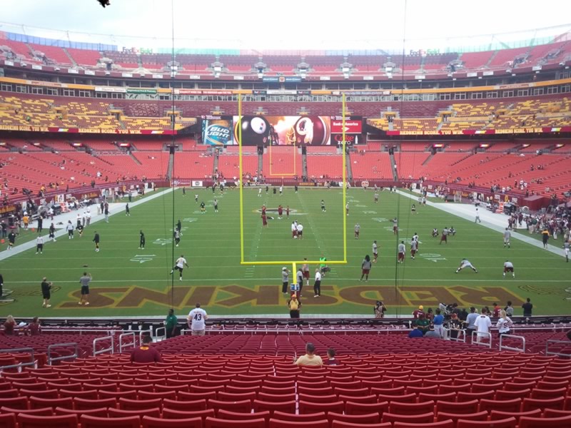 Seat view from section 211 at Fedex Field, home of the Washington Redskins