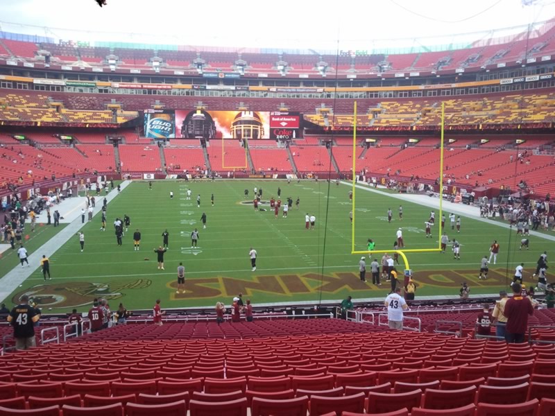 Seat view from section 212 at Fedex Field, home of the Washington Redskins