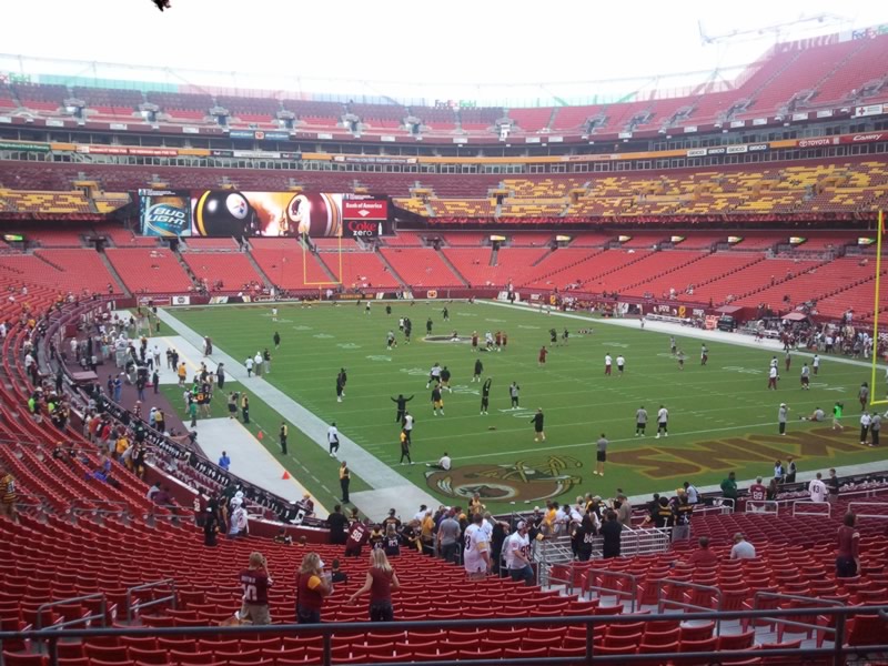Seat view from section 214 at Fedex Field, home of the Washington Redskins