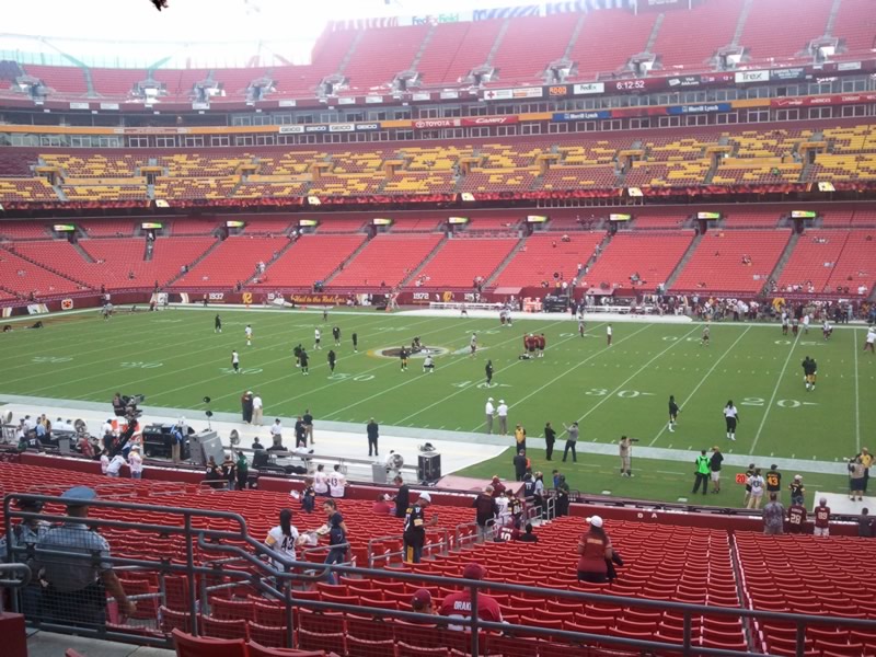 Seat view from section 219 at Fedex Field, home of the Washington Redskins