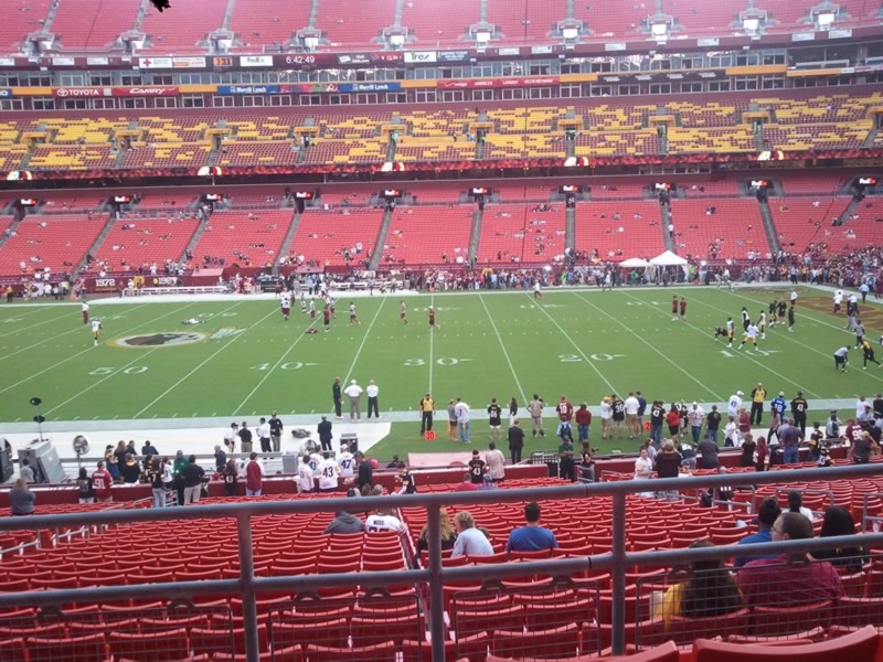 Seat view from section 220 at Fedex Field, home of the Washington Redskins