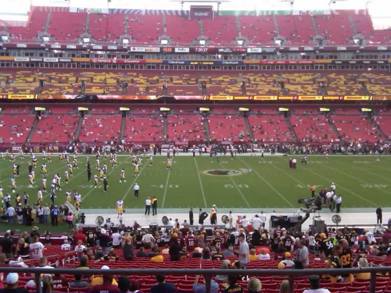 Seat view from section 222 at Fedex Field, home of the Washington Redskins