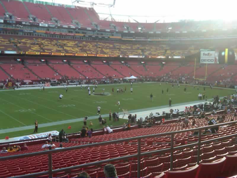 Seat view from section 225 at Fedex Field, home of the Washington Redskins