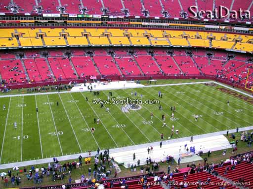 Seat view from section 303 at Fedex Field, home of the Washington Redskins