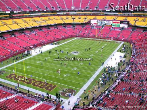 Seat view from section 309 at Fedex Field, home of the Washington Redskins