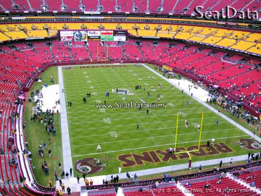 Seat view from section 313 at Fedex Field, home of the Washington Redskins
