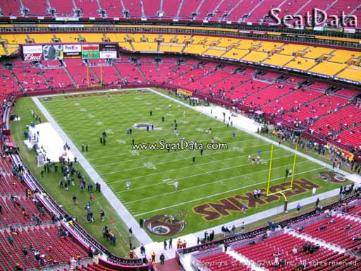 Seat view from section 315 at Fedex Field, home of the Washington Redskins