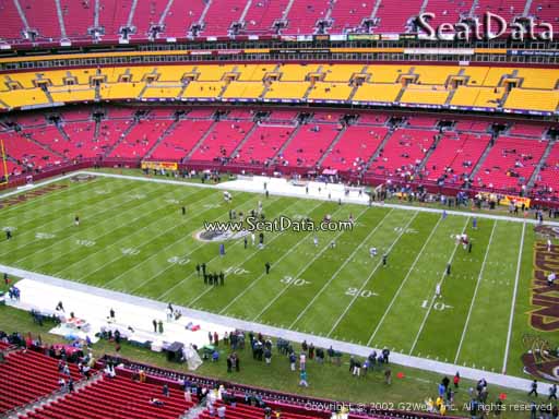 Seat view from section 318 at Fedex Field, home of the Washington Redskins