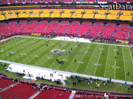 Seat view from section 319 at Fedex Field, home of the Washington Redskins