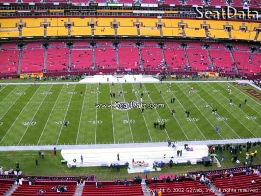 Seat view from section 322 at Fedex Field, home of the Washington Redskins