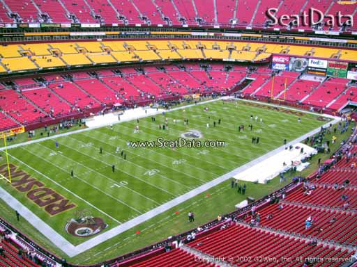 Seat view from section 327 at Fedex Field, home of the Washington Redskins
