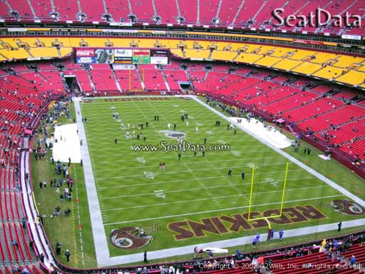 Seat view from section 334 at Fedex Field, home of the Washington Redskins