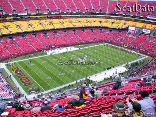 Seat view from section 406 at Fedex Field, home of the Washington Redskins