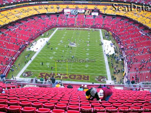 Seat view from section 413 at Fedex Field, home of the Washington Redskins